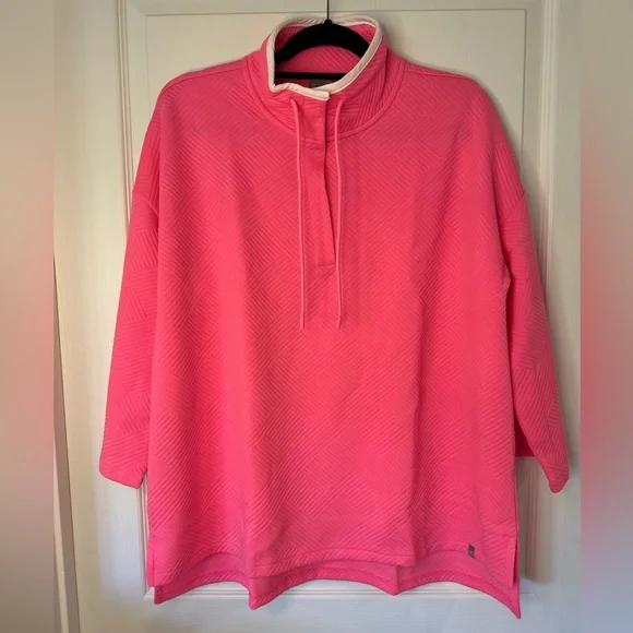 Talbots Vibrant Pink Quilted Top XL NWT - Picture 2 of 7